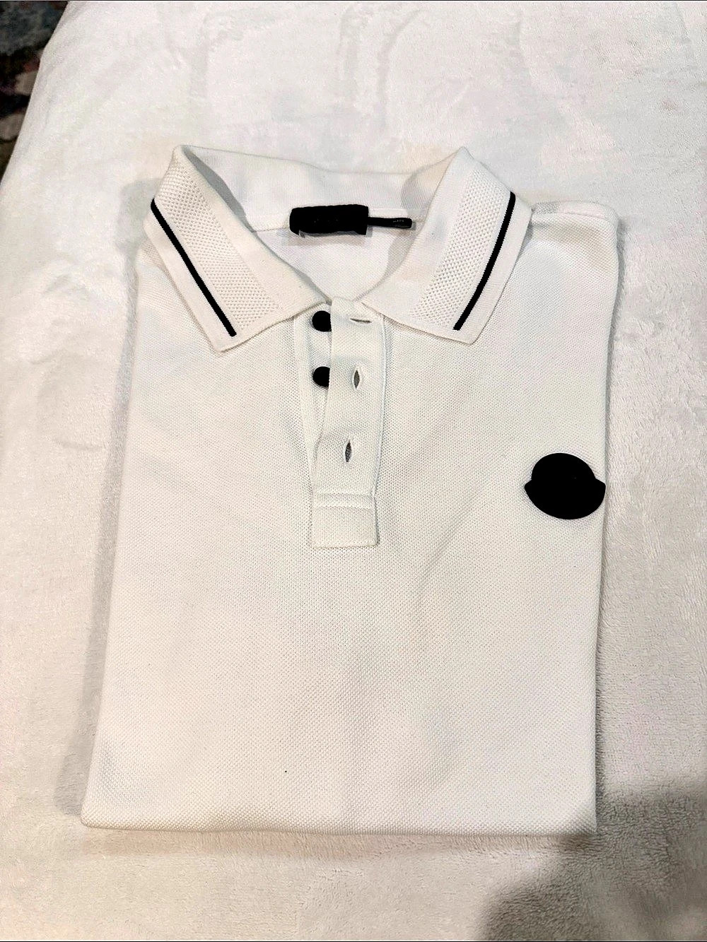 Moncler Company Polo White Cotton Size Small Like New